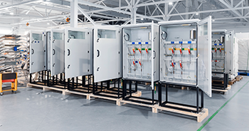 Prefabricated electrical control panels assembled in an industrial facility